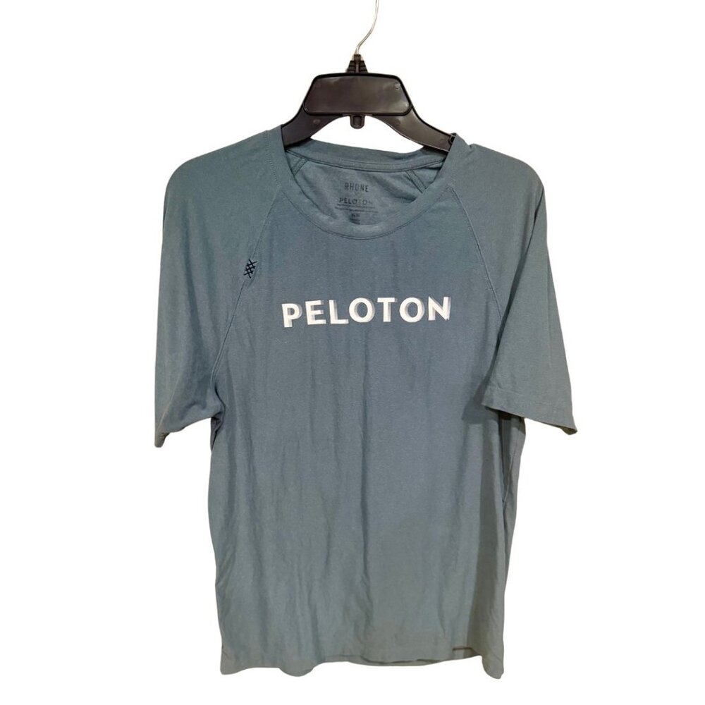 Rhone X Peloton Short Sleeve T-shirt Tee Size M Mens‎ Blue Gym Sports Training
